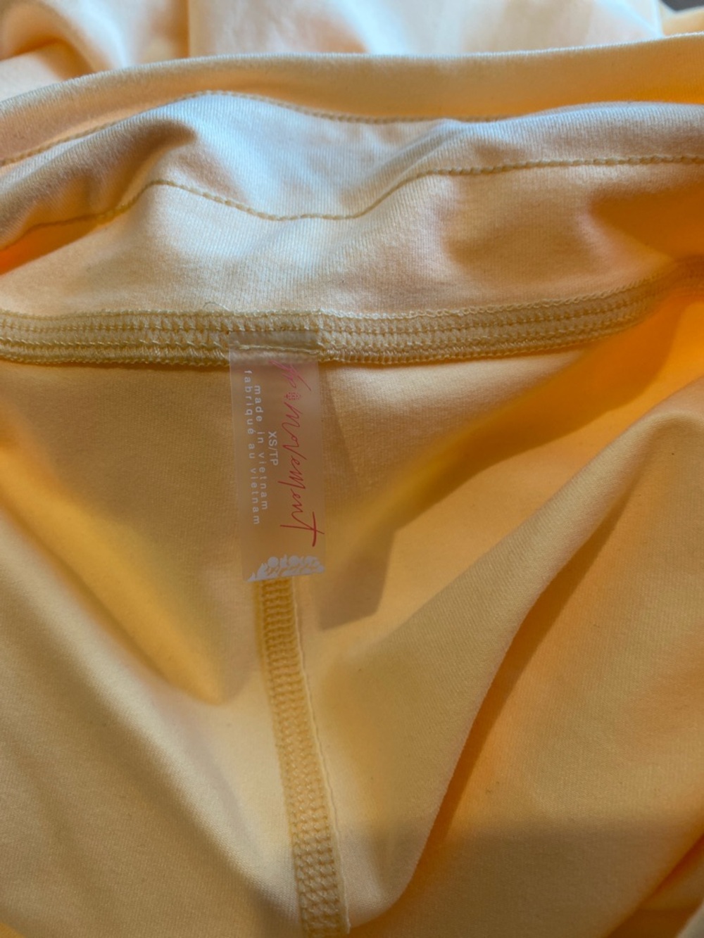 FP Movement by Free People Pale Yellow Wide-Leg Sweatpants with Pink Drawstring - Picture 8 of 8